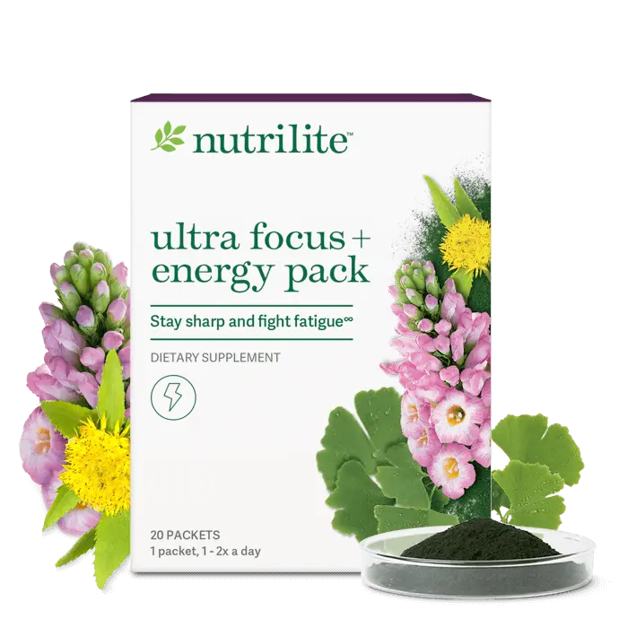 Amway Nutrilite Ultra Focus Energy Pack 20 Packets | B Vitamins, Ginkgo & Rhodiola | Nutrilite Ultra Focus Energy | B Vitamins Formula | Ginkgo Extract | Rhodiola Extract | 20 Packets | Original Formula for Adults | Plant-Based Nutrient Formula for Adults
