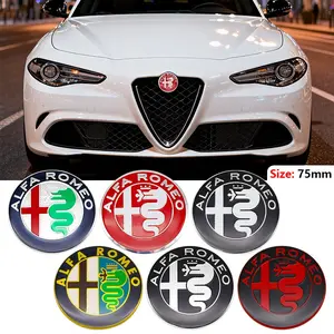 Alfa Romeo Car Front & Rear Emblem, Durable Scratch-Resistant Hood Badge Replacement, Fits Giulia Stelvio 4C 159 Models, Exterior Modification Parts
