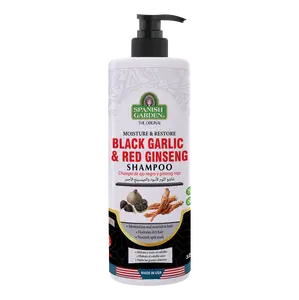 Sulfate-Free Black Garlic & Red Ginseng Hair Growth Shampoo, Haircare Daily Blend for Scalp Health & Strength, Cleansing & Conditioning Herbal Solution for Thinning & Damaged Hair, Hair Care Products, Antibacterial