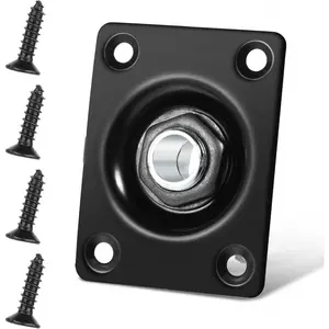 Guitar Jack, Guitar Slide, Metal Square Guitar Neck Plate Replacement, 1/4 Output Jack Plate Input Jack Socket for Electric Guitar Bass (Black)