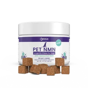 RENUE PET NMN Longevity Chews for Dogs - 60 Soft Chews with Liposomal NMR for Dog Health and Weight Management