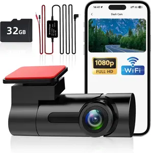 Dash Cam P Wireless, Car Camera with Night Vision, Loop Recording, °   Wide Angle Lens, H Parking Monitor with hardwiring kit, Easy Install Compact Design