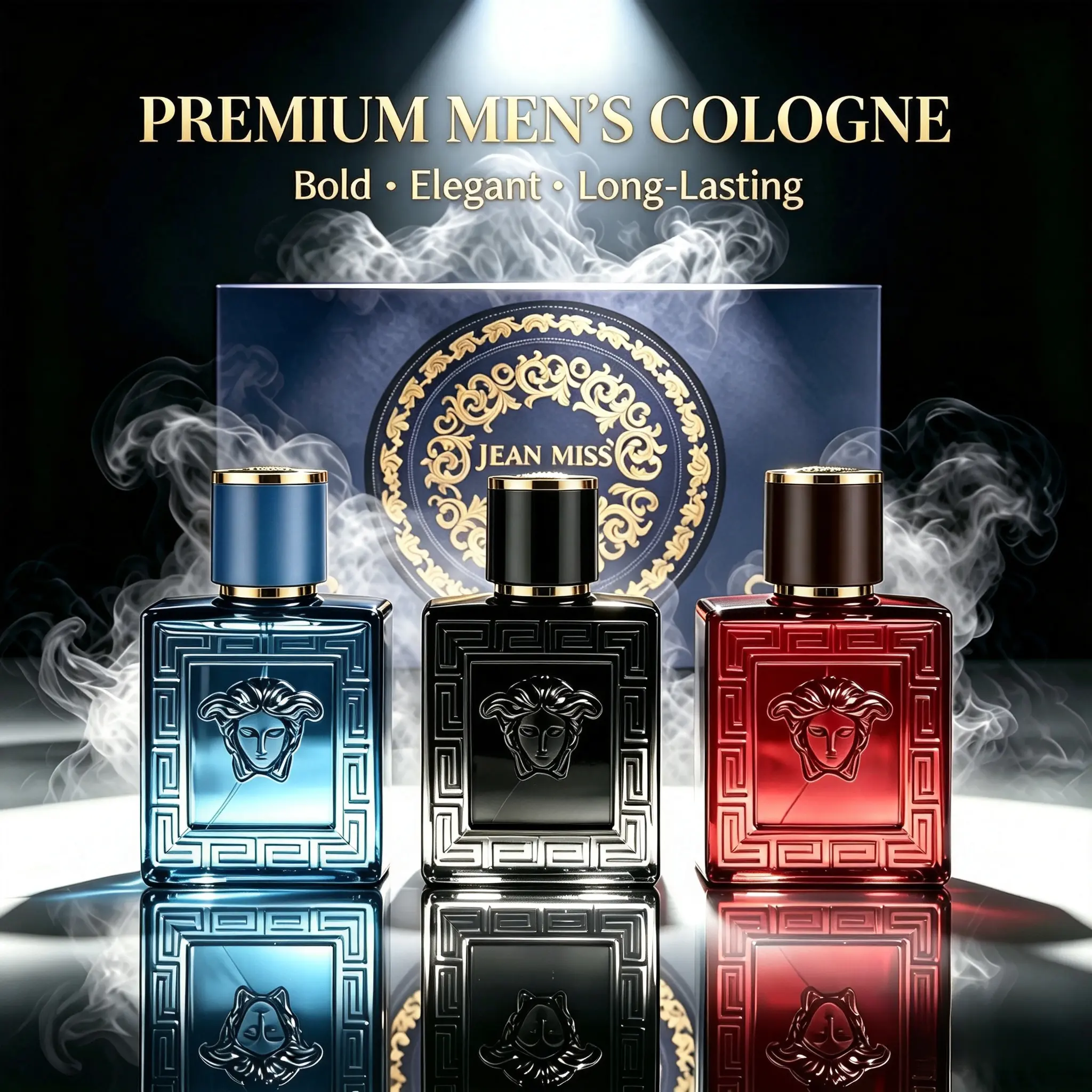 JEAN MISS Perfumes Para Hombres Colognes Set 30ml×3 EDP | 3 Woody Scents:Aquatic,Aromatic,Spicy With Vanilla Notes | All Day Long Lasting Scent | Perfume For Men Daily Fragrance | Gift Box Included, Luxury Gift for Him