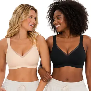 COMFBAY Crossover Jelly Wireless Bras for Women, V-Mesh Gel Seamless Comfortable Push-Up Bra, No Underwire Supportive T-Shirt Bralette, Back Smoothing Everyday Padded Bra, Full Coverage Bra