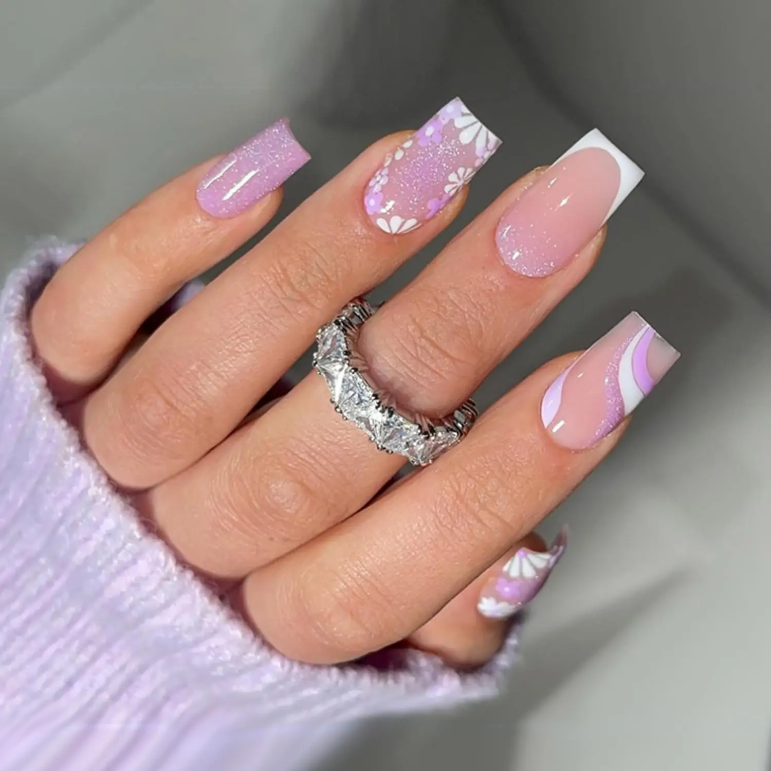 Square Fake Nails-22