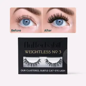 FlutterHabit At Home Lash Extensions Weightless No 3 2 Pair Adhesive Not Included