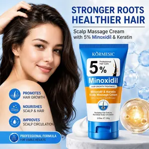 KORMESIC 5% Minoxidil Scalp Massage Cream 100g, Hair Treatment, Upgraded Formula, Nourish hair roots, strengthen strands and reduce breakage, Soothe scalp and improve dry frizzy hair, Keratin helps repair hair, easy to absorb