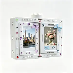 Rotating Film Frame Flip Album - 24-Item Capacity, DIY Display Holder, Card & Desktop Decor, Ideal Gift for Collectors
