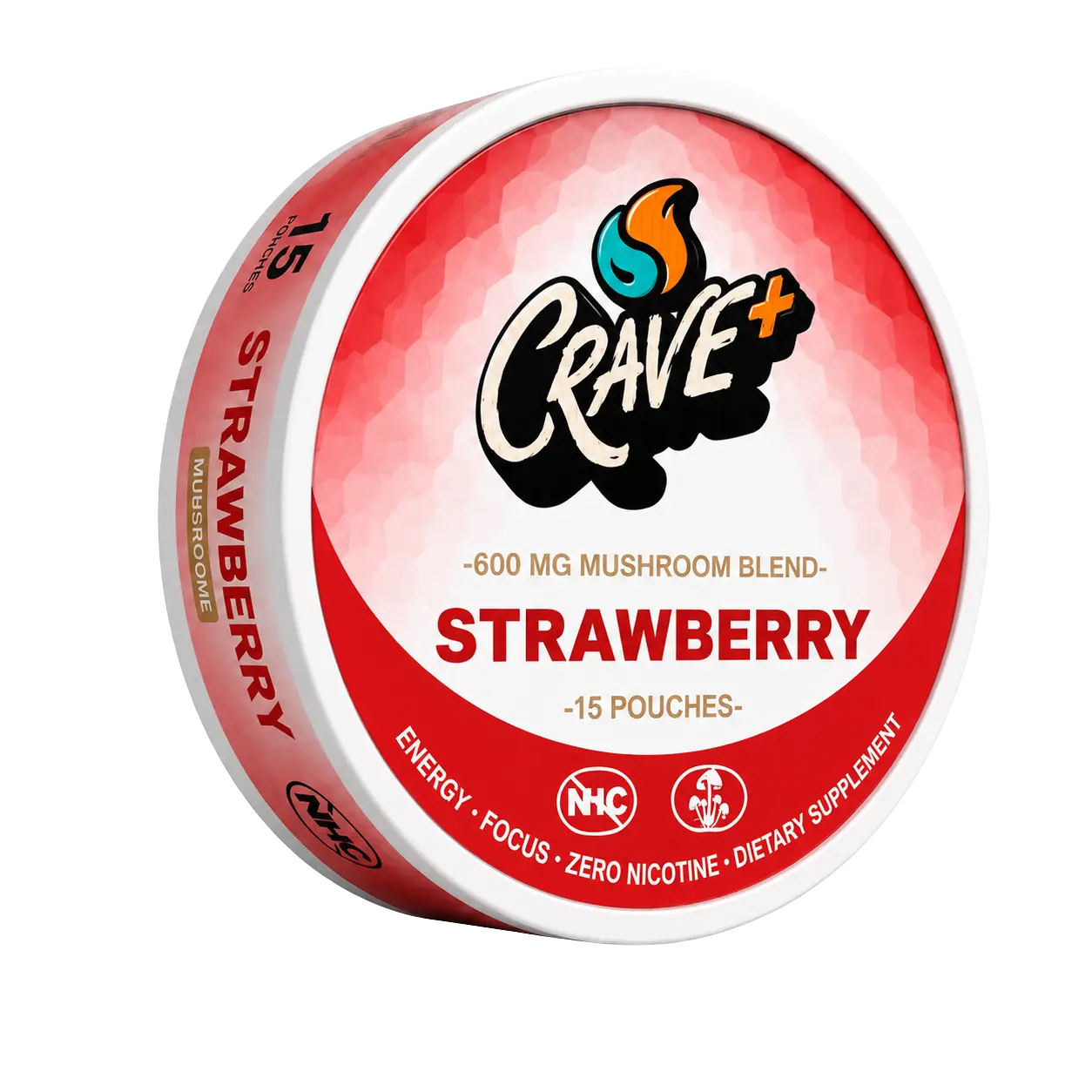 CRAVE Mushroom Pouches - Strawberry - 600 mg Blend - 15 Count