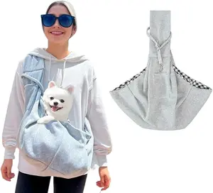 Sling Pet Carrier Bag for Dogs & Cats – Hands-Free, Breathable & Padded, Portable Travel Carrier for Small to Medium Pets up to 15 lbs