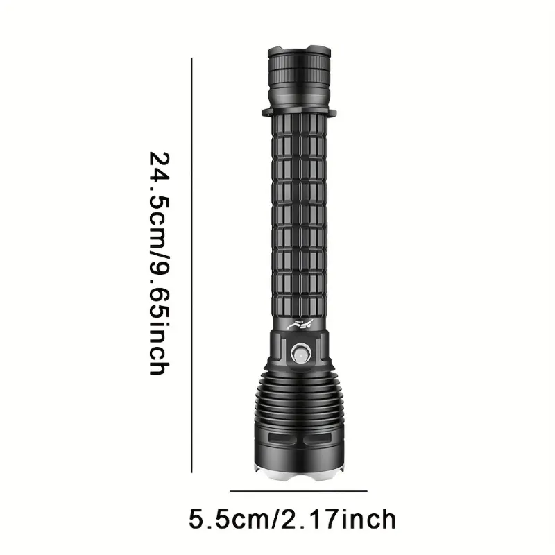 XHP90 Super Bright >5000 Lumens LED Diving Flashlight - Aluminum Alloy Polished Finish Underwater Torch, Battery-Powered, 26650/18650 Compatible, Flood Beam, 36V Voltage, 18650 Battery Included (Sports & Outdoor Camping & Hiking Lights & Lanterns)