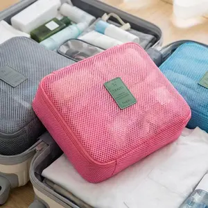 Portable Tech Organizer Bag: Waterproof, Scratch-Resistant Travel Case with Zipper, Mesh Pockets & Grid System for Electronics, Earbuds, uSB Cables. Slim, Lightweight Design for Travel & Everyday Use. All-in-One Storage Solution.