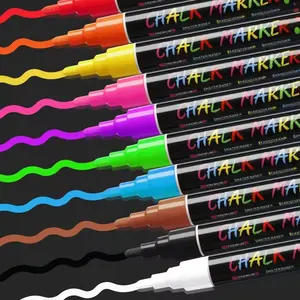 Liquid Chalk Markers - Dual Tips, 8 Vibrant Colors, Liquid Chalk Markers for Blackboards, Bold Color Erasable Chalk Pens with 6mm Washable Dust-Free Pens for Glass, Signs, Windows, Chalkboard (8-Pack), Quick-Drying, Erasable for Blackboard, Windows, Glass