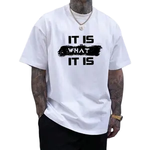 Men's Letter Print Tee, Casual Short Sleeve Round Neck T-shirt for Summer, Fashion Men's Top for Daily Wear