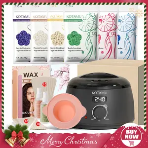 KOTAMU Waxing Kit-Professional Wax Warmer for Women& Men Hair Removal,Black Hard Wax Kit With Silicone Waxing Pot, Sensitive Skin Friendly Body Wax Kit Ideal for Face Bikin Brazilian Leg Home Salon