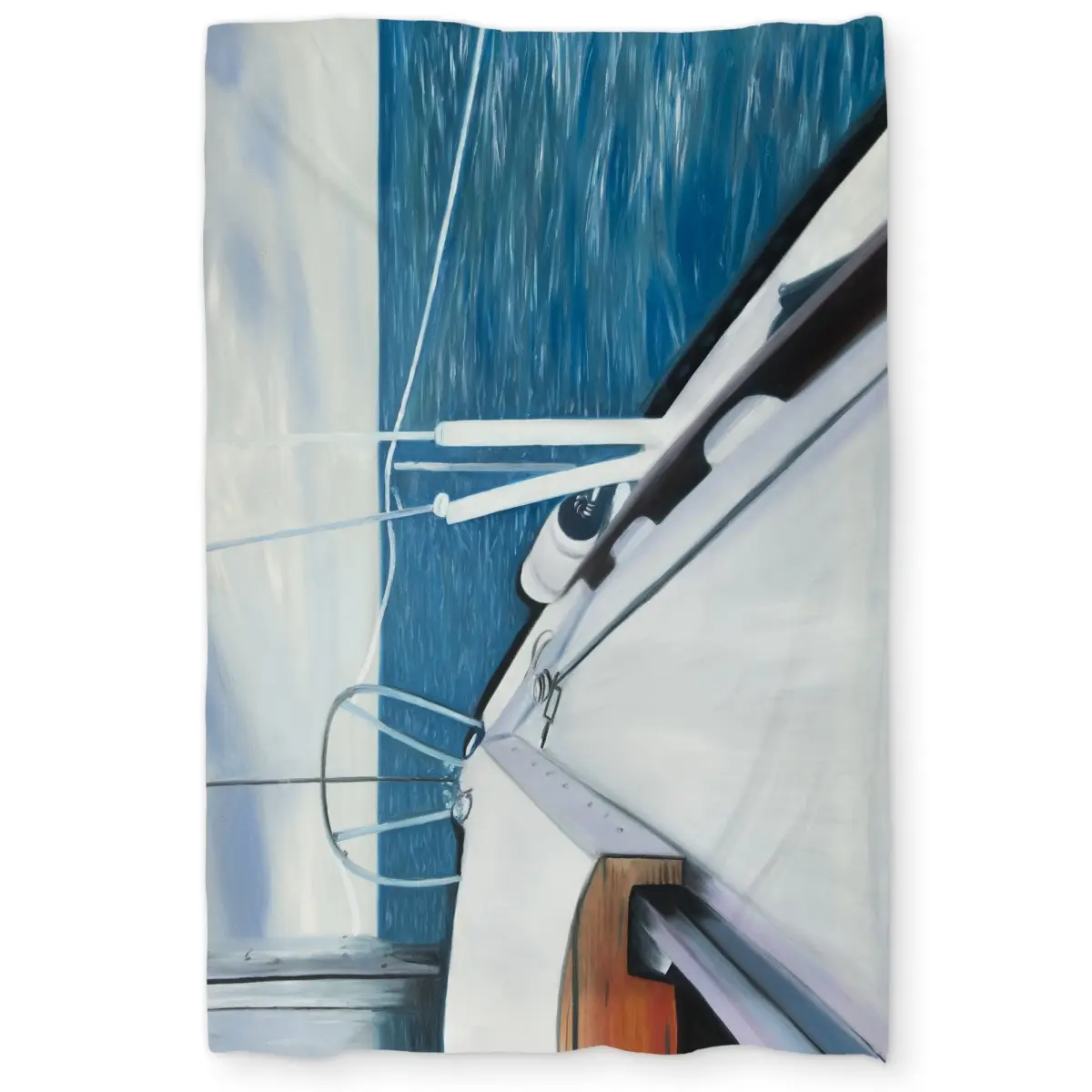 Begin Home Decor C1DCTSW0ES0O5X Sail on the Water - Hyperrealist Blue Twin Size Duvet Cover for Home Decor