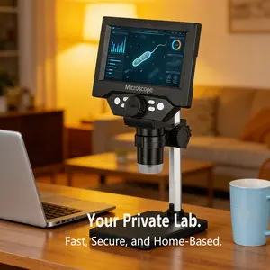 Little Swimmers Microscope - 1080P Digital High-Definition Unlimited Use AI Observation Tool for Home, Fitness Data & Family Harmony