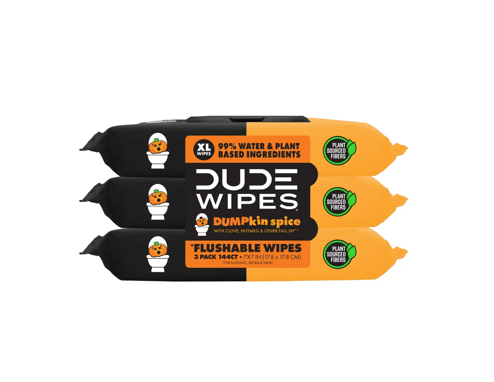 Find Your Perfect Scent | DUDE papers Wipes Flushable Wipes,DUDE Wipes Limited Edition DUMPkin Spice, Extra Large Fall Scented Flushable Wet Wipes, 48 Count, 3 Pack (144 Total) Toilet