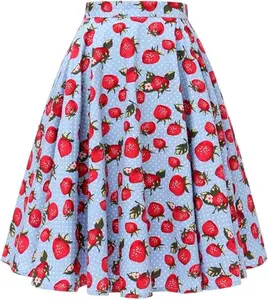 50's Retro Vintage Full Circle Skirt Women's Cocktail Party A-Line Skirt