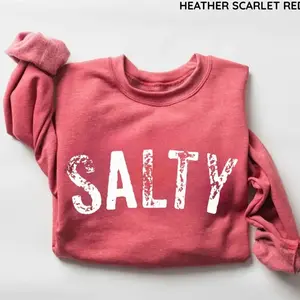 Salty T-Shirts, Crewneck Sweatshirts & Pullover Hoodie, Retro Summer Beach Crewneck Shirt, Women Favorite Top, Apparel, Women's Outfits WRW