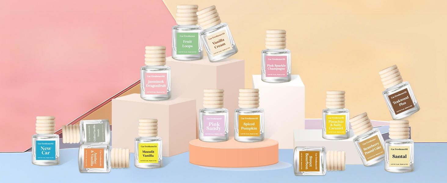 DIBMS Car Air Freshener Diffuser, 2-Pack, Hanging Diffuser - Vanilla Cream Scented Essential Oil Car Air Freshener Diffuser, with a long-lasting fragrance