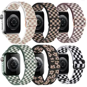 6 Pack Stretchy Solo Loop for Apple Watch Bands, Soft Nylon Elastic Braided Strap, Fits 38-49mm Models, Ideal for All Users & Series
