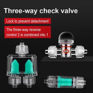 Fish Tank Check Valve Air Pump Accessories One-Way Plastic Valve for 4mm Trachea Water Stop Hose Locking Nut