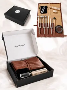 Mia Co-Branded Spiritual Wellness Gift Box, Tuning Fork, Clear Quartz Crystal, Rope Incense, Meditation, Yoga, Relaxation, Energy Cleansing