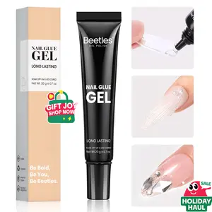 Beetles Gel X Nail Glue Gel Solid Nail Glue Gel, 3 in 1 Soft Nail Tips Glue Gel Sculpting Gel Super Strong for Acrylic Nails Extension Fake Nails Art Rhinestone Glue Gel Uv Soak Off Nail Gel Long Lasting