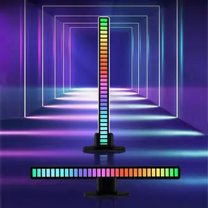 USB RGB Voice Activated Light Bar – 32 LEDs Music Sensing Rhythm Light with 12 Display Modes, Adjustable Speed & Brightness for Car, Office & Gaming Room