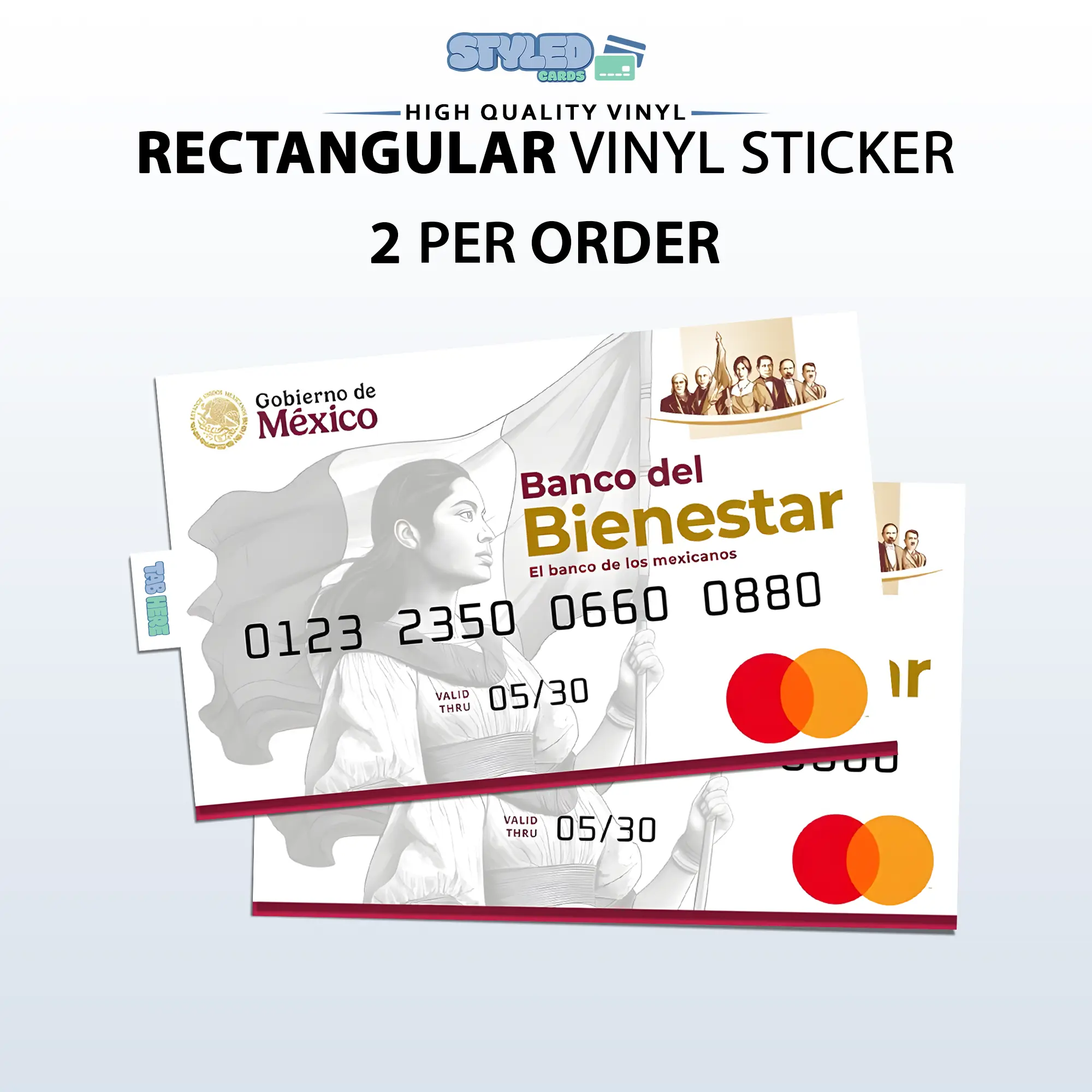 banco del bienestar rectangle vinyl sticker/skin high quality vinyl