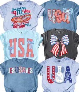 July 4th Comfort Colors Shirt, 4th of July Shirt, USA T-shirt, Floral USA, Stripe USA, Oversized Graphic Tee, America Shirt, America 250 Years Tee