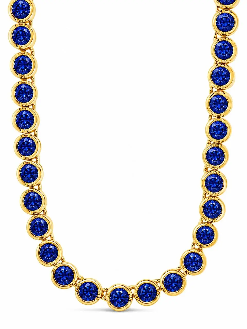 Helene Bezel Sapphire CZ Tennis Necklace