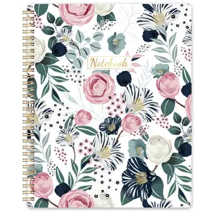 Spiral Notebook - Notebooks Spiral Bound, 8.5" * 11", Journal Notebook with Thick Paper & Back Pocket, 144 Pages, with Twin-Wire Binding, Journals for Women, College Ruled Notebooks - Floral