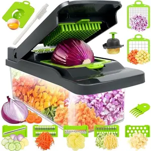 Fruits Chopper,Vegetable Chopper,Pro Multifunctional Onion Chopper,Veggie Chopper,Vegetable Chopper With Container,Vegetable Slicer Dicer Cutter,Mandoline Slicer,Salad,Garlic Cookware Sets Thanksgiving cooking utensils Valentine's Day gift Christmas Gift