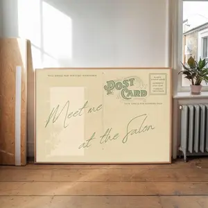 Vintage Salon Postcard Poster, Meet Me At the Salon Matte Print, Vintage Salon Wall Art, Hairdresser Print, Manicurist Wall Art, Retro Decor