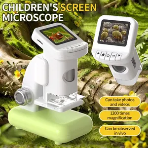 120-1200X High-Definition Screen Microscope, Handheld Desktop 2-in-1, Scientific Experiment for Kids and Students, Electronic Optical High-Magnification Home Microscope, Explore the Microscopic World, Outdoor Exploration Educational Kit