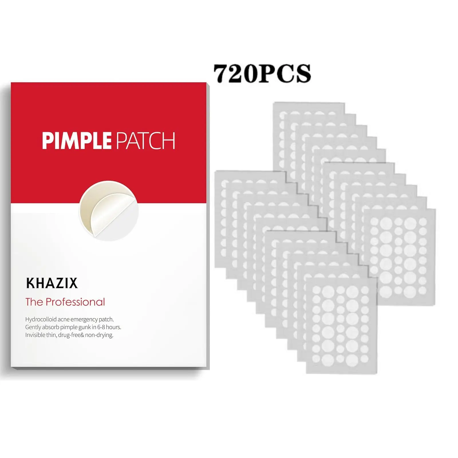 Acne Patches, 720pcs/set Acne Pimple Patches, Invisible Acne Patches, Pimple Pops, Zits Patches, Professional Skincare Products