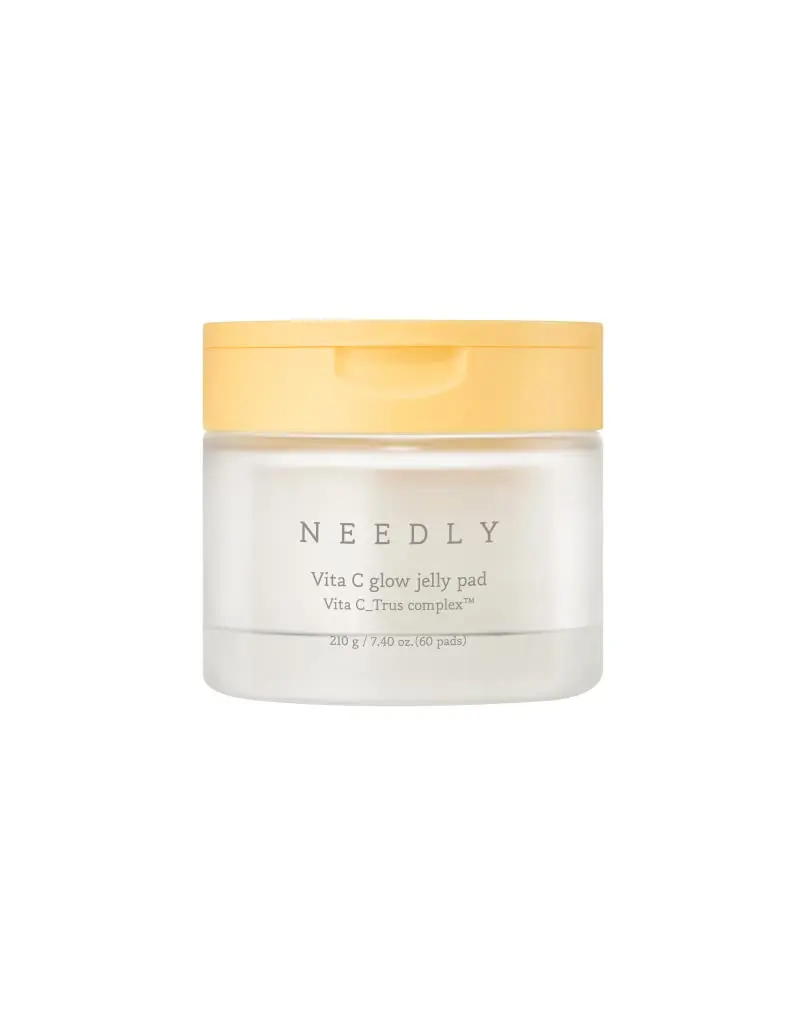 NEEDLY Vita C Glow Jelly Pad 60 Pads Brightening Toner for Dark Spots Hyperpigmentation Hydrate Moisturizing Exfoliate Blemish Care
