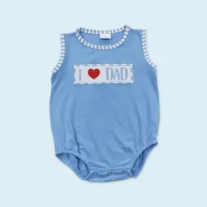 I love Dad Fathers day baby boy summer romper