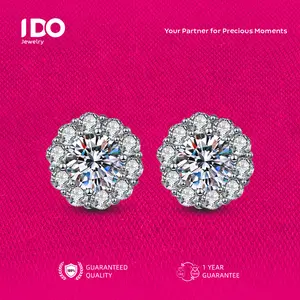 [Live Sale] E07 Platinum Coating Moissanite Aster Earring I DO Jewelry Women Accessories Elegant Beautiful Luxury Adjustable Beautiful and Luxurious No Fade No Rust with 1 Year Guarantee Passed Diamond Selector