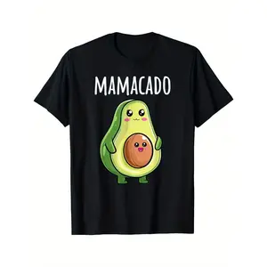 Women'S Funny Pregnancy Announcement T-Shirt - Mamacado Graphic Tee with "MAMACADO" Text - Black Shirt - Loose Fit Casual Maternity Top for Expecting Moms - Novelty Pregnancy Gift Idea, Maternity Clothes, Comfortable Pregnancy Wear.