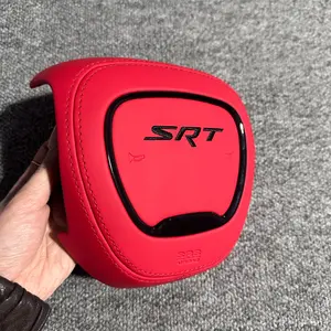 SRT Steering Wheel Cover - Black, Designed for Enhanced Visibility, Durable Material, Compatible with SRT Vehicles Dodge Steering Wheel Horn Cover Upgrade - Custom Napa Leather Colors & Designs Interior