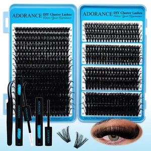 592PCS 40D60D80D100D120D D Curl Multiple Styles 10-24mm Mixed Length Soft And Comfortable False Eyelashes Long-Lasting Lashes Kit With Lash Bond&Seal Lash Remover And Tweezers Eyelash At Home For Daily Life&Dates&Party