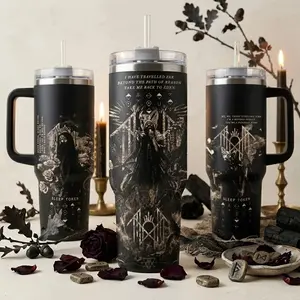 Sleep Token Band Merch Stainless Steel Tumbler - Take Me Back To Eden Lyrics Insulated Leakproof Portable Water Bottle with Straw, 20oz/40oz