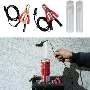 4PCS/Set Universal Fuel Injector Flush Cleaner Adapter Kit  - Professional DIY Cleaning Tool with 2 Test Leads, Fits Most 12V Automotive Fuel Injectors & Nozzles