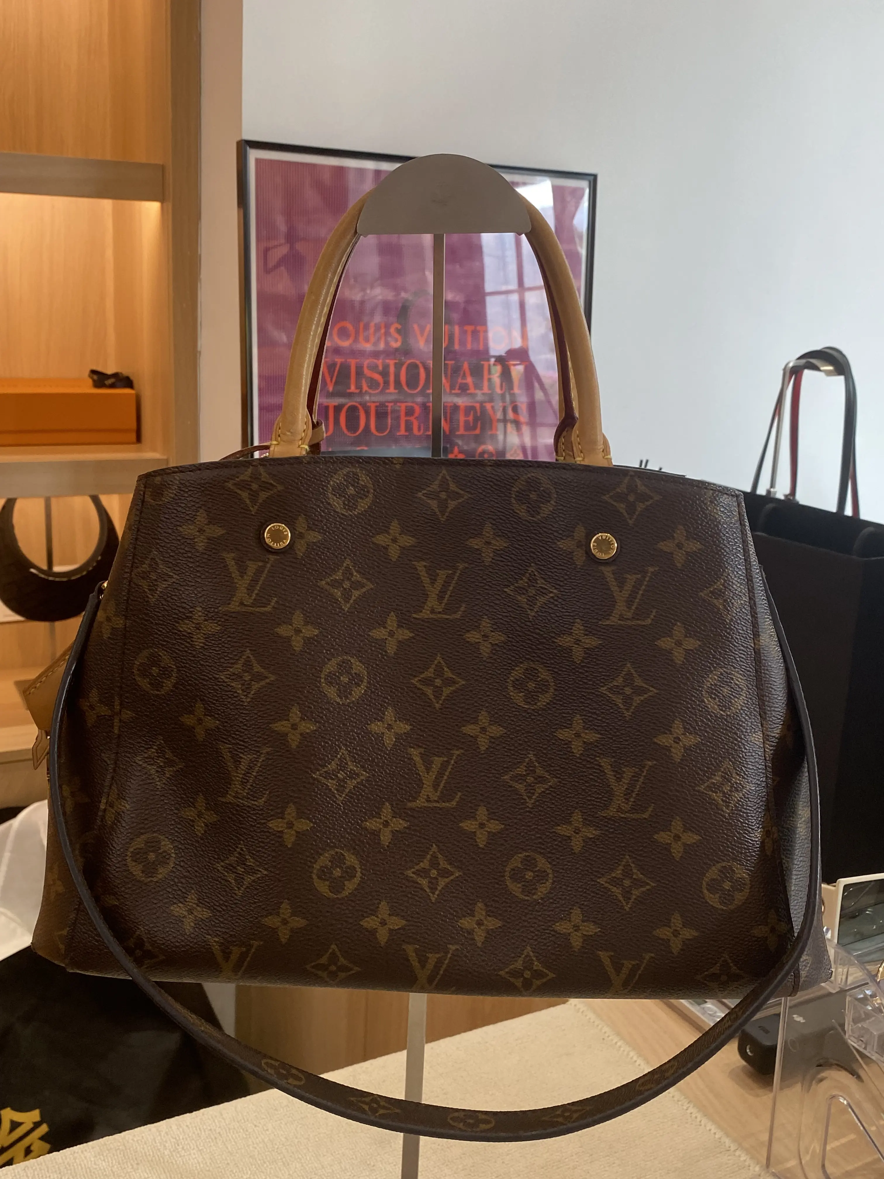 Pre-owned Louis Vuitton Montaigne MM Monogram Top Handle Shoulder Bag