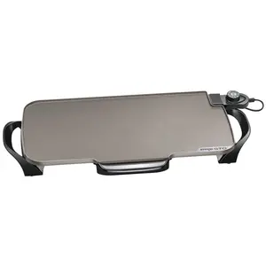 PRESTO 7062 22 in. Nonstick Tabletop Electric Griddle - Ceramic Black, Universal Fry Griddle with Removable Handles, Nonstick Griddle, Tabletop Griddle