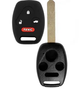 Remote Key Shell Case Compatible with Honda Models 2003 - 2014 - 4 Button + Protection Cover