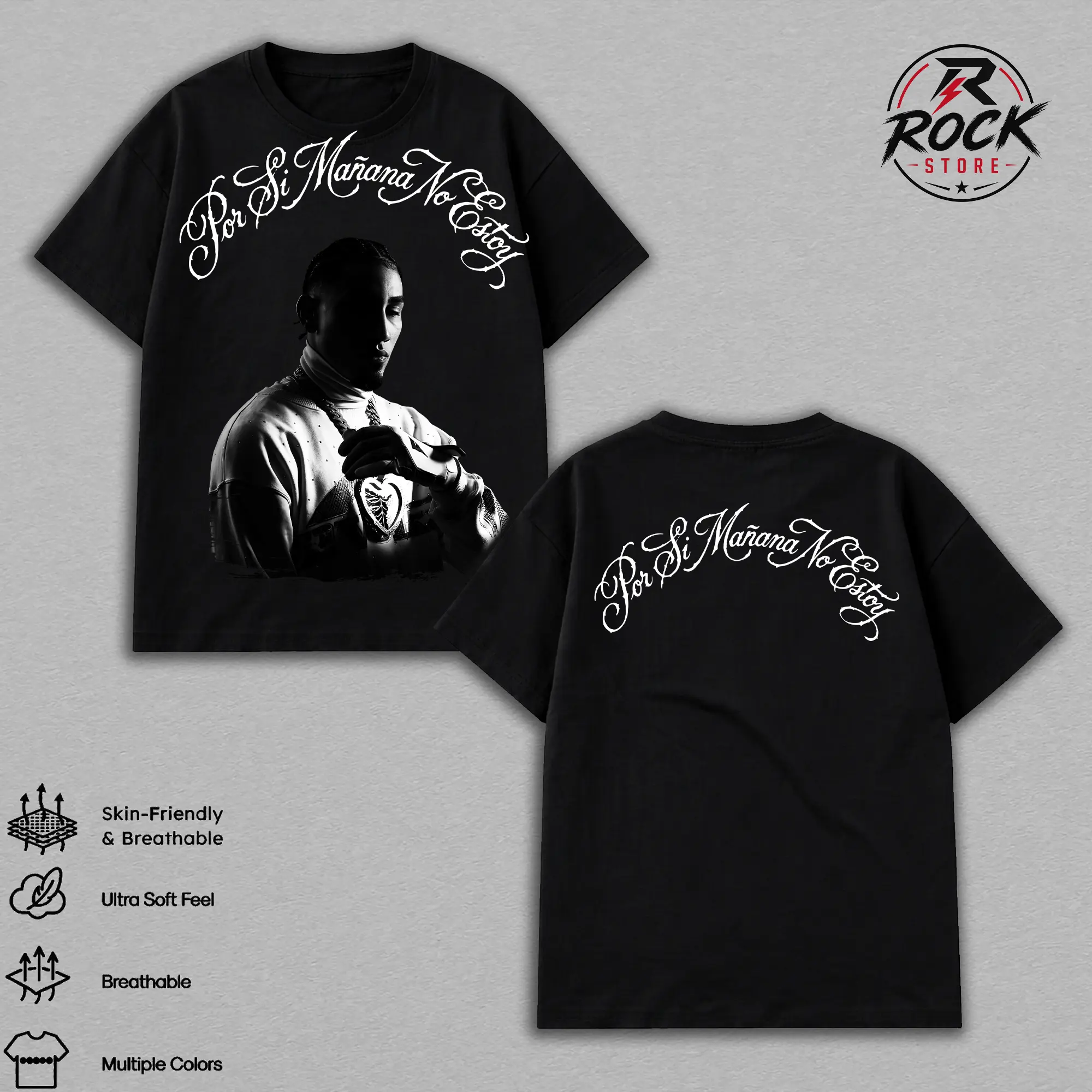 Omar Courtz Merch Por Si Mañana No Estoy T-Shirt - Premium Heavyweight Soft Cotton Oversized Graphic Tee with Elegant Portrait, Comfortable Streetwear for Corridos Music Fans